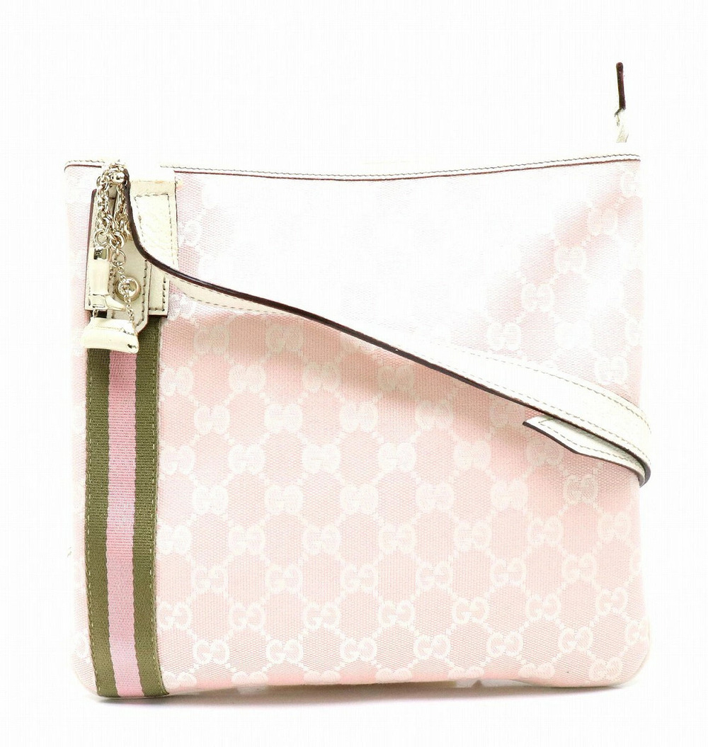 Gucci GG Canvas Sherry Bag Crossbody Leather Pink Off White Khaki Green